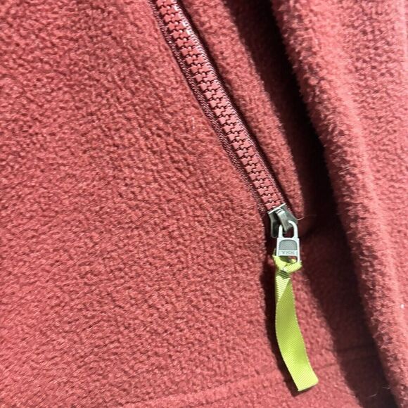 Patagonia Womens Jacket Full Zip Size LARGE Solid Rust High Neck Collared - Picture 3 of 10